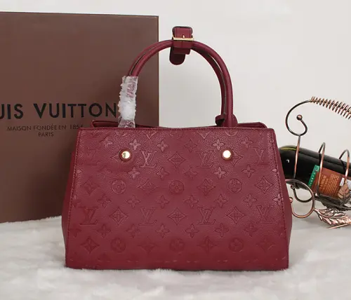 2014 Monogram Canvas Montaigne Bag BB-Deep Red M41050-6