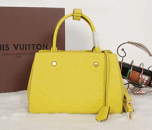 2014 Monogram Canvas Montaigne Bag MM-Lemon M41050-1