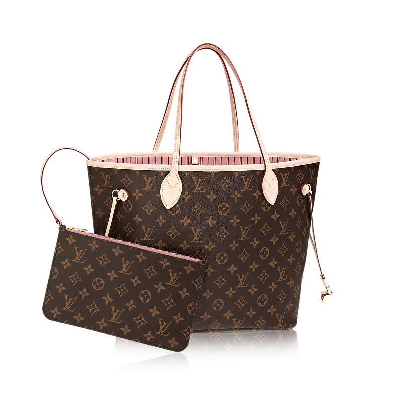 2015 Monogram Neverfull MM with pochette-Rose Ballerine M50366