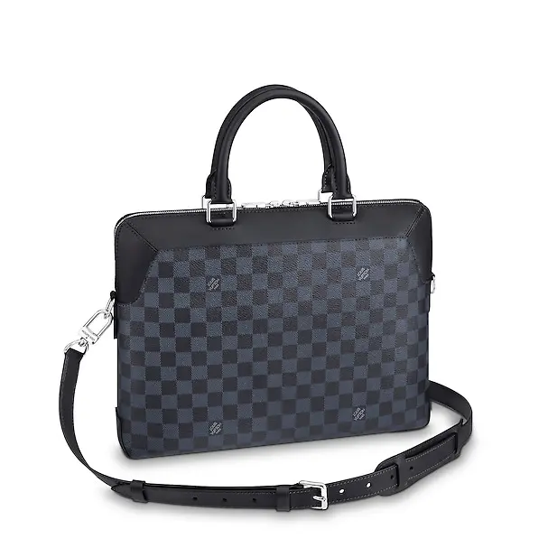 2018 Men Oliver Briefcase Damier Cobalt Canvas N51199