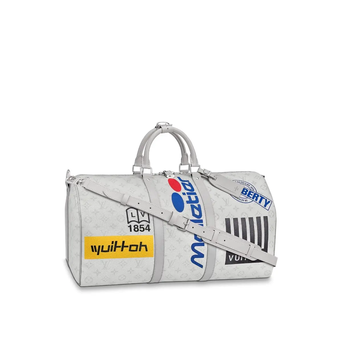 2019 Historic Monogram Canvas Keepall Bandouliere 50-White M44643