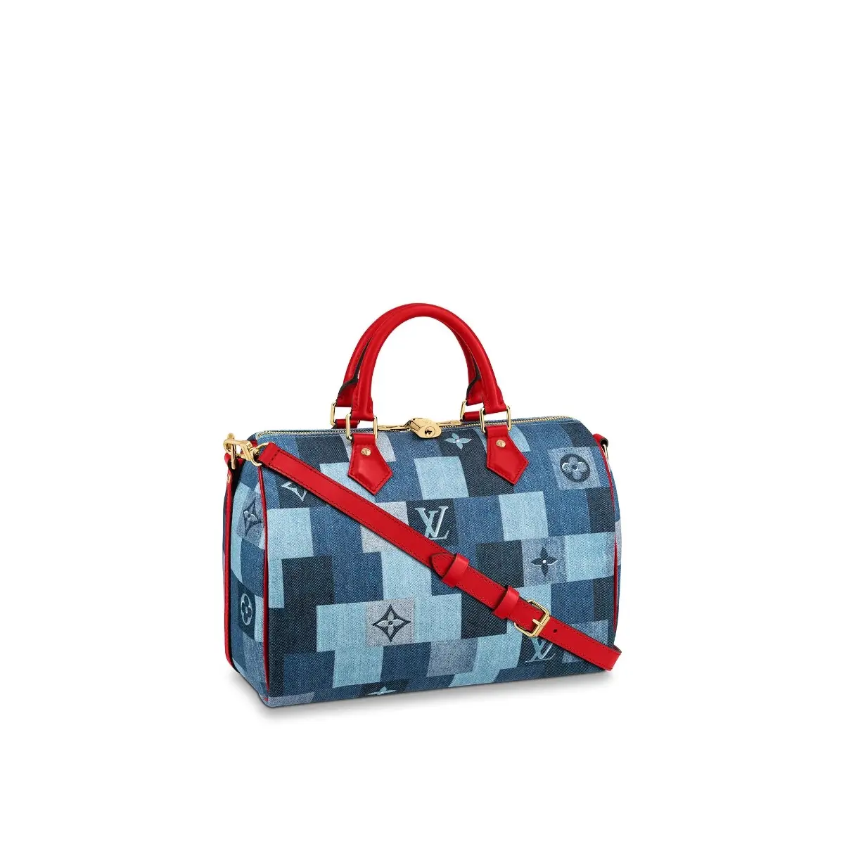 2020 Monogram Denim Speedy 30 Bandouliere M45041