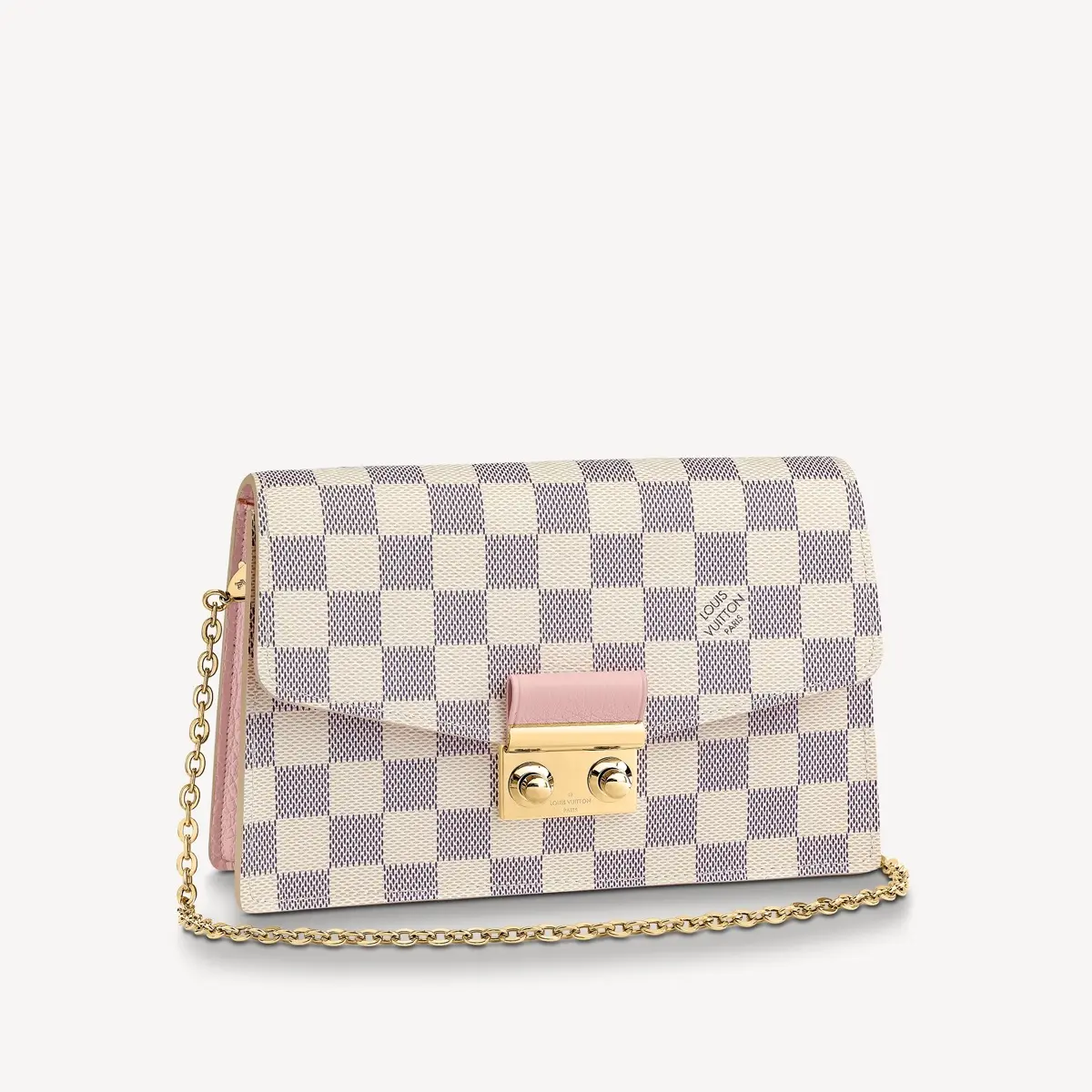 Damier Azur Croisette Chain Wallet-Rose N60357