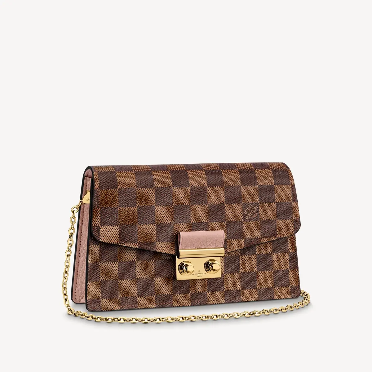Damier Ebene Croisette Chain Wallet-Pink N60287