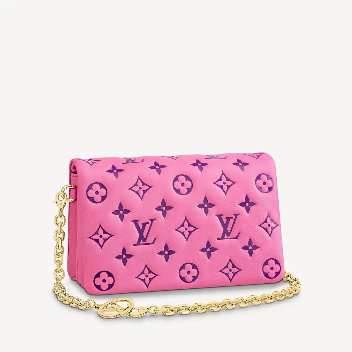 Embossed Lambskin Pochette Coussin-Pink/Purple M80745