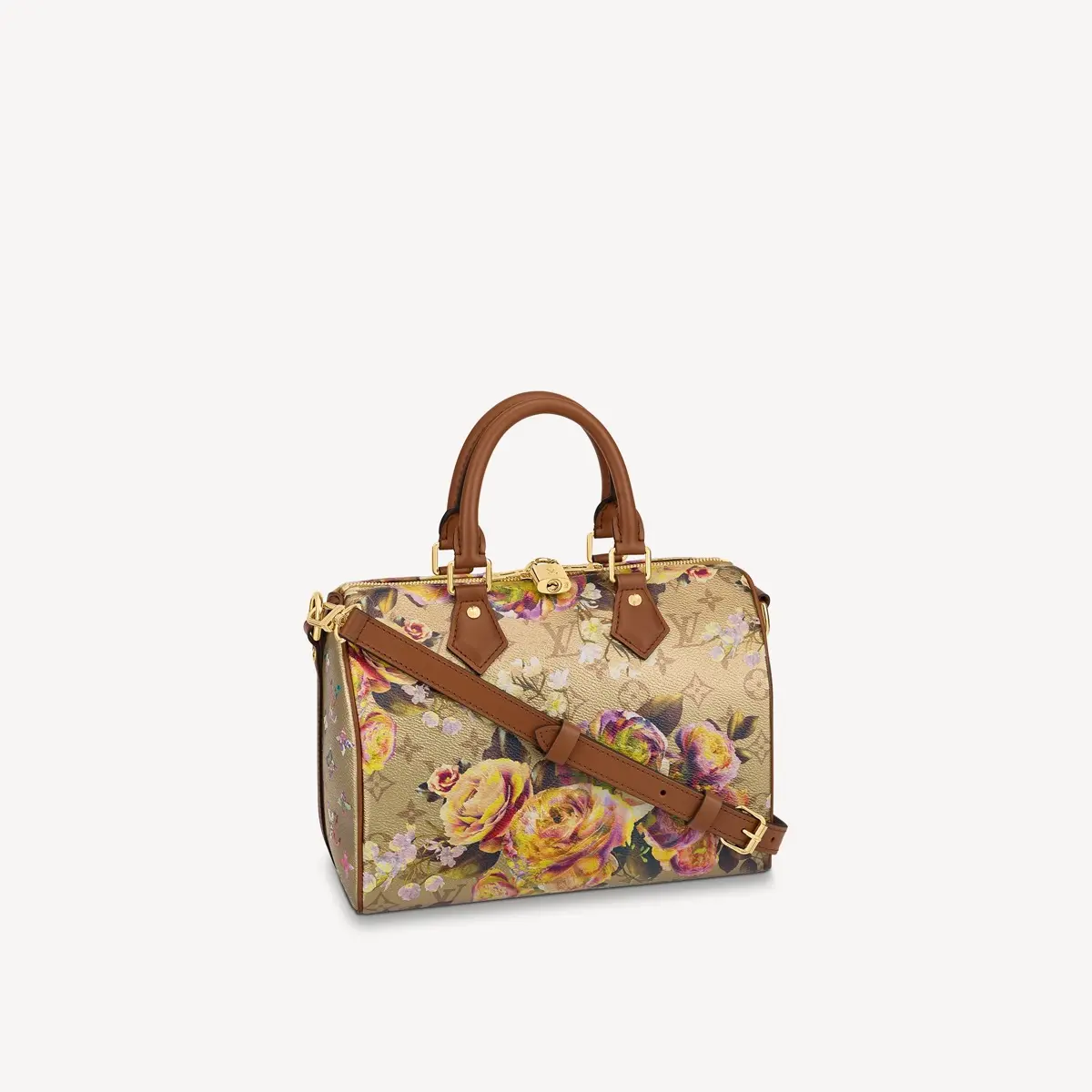 Flower Patterned Canvas Speedy Bandouliere 25 Bag M21317