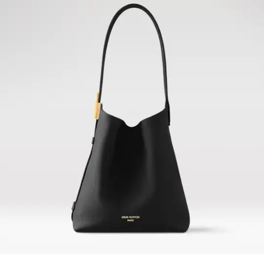Leather Low Key Hobo PM bag-Black M23532-black