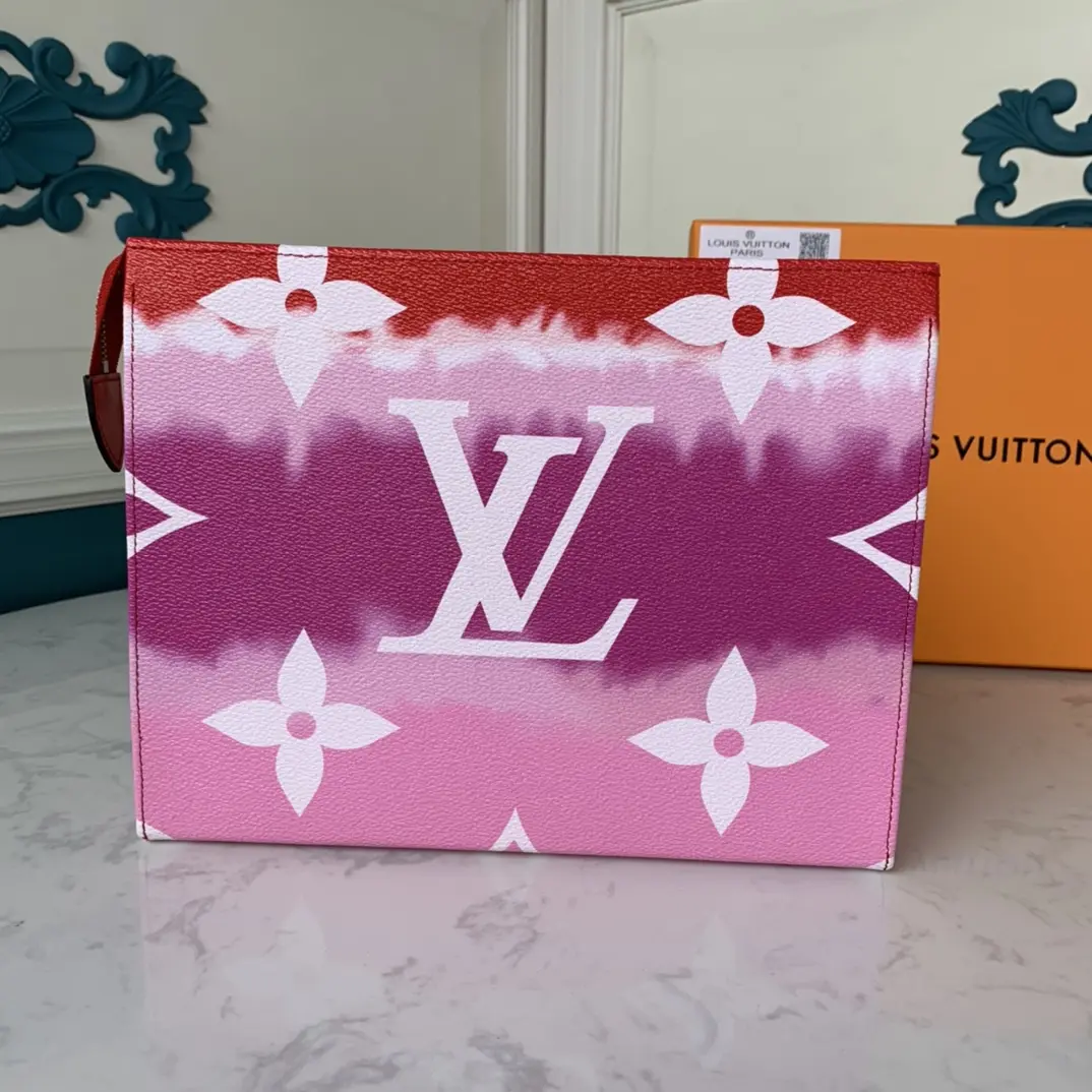 Monogram Canvas LV Escale Poche Toilette 26-Red M69137-Red
