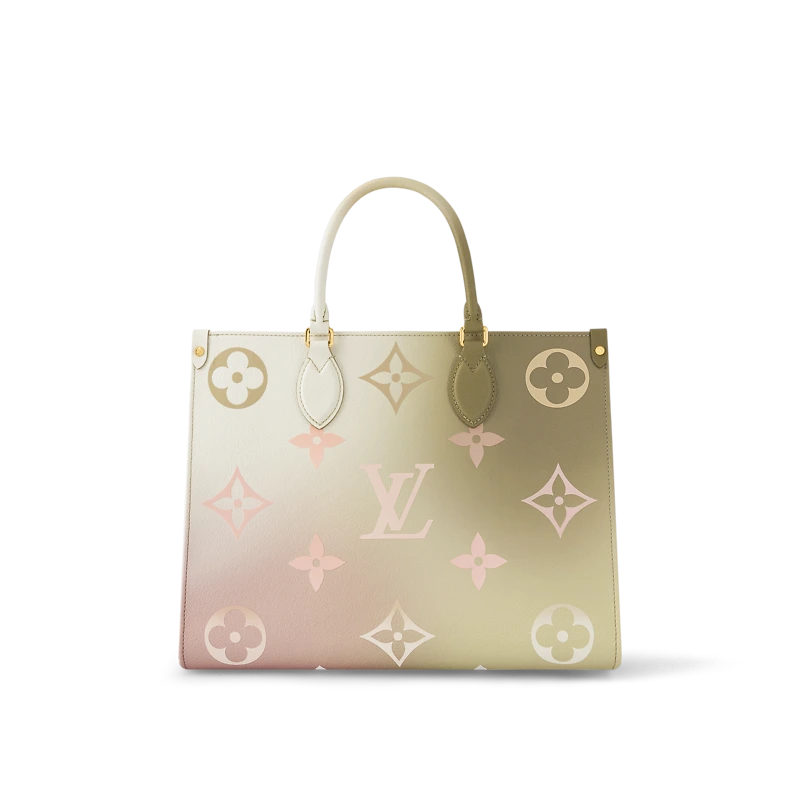 Monogram Canvas Onthego MM Tote-Pink M20510-Pink