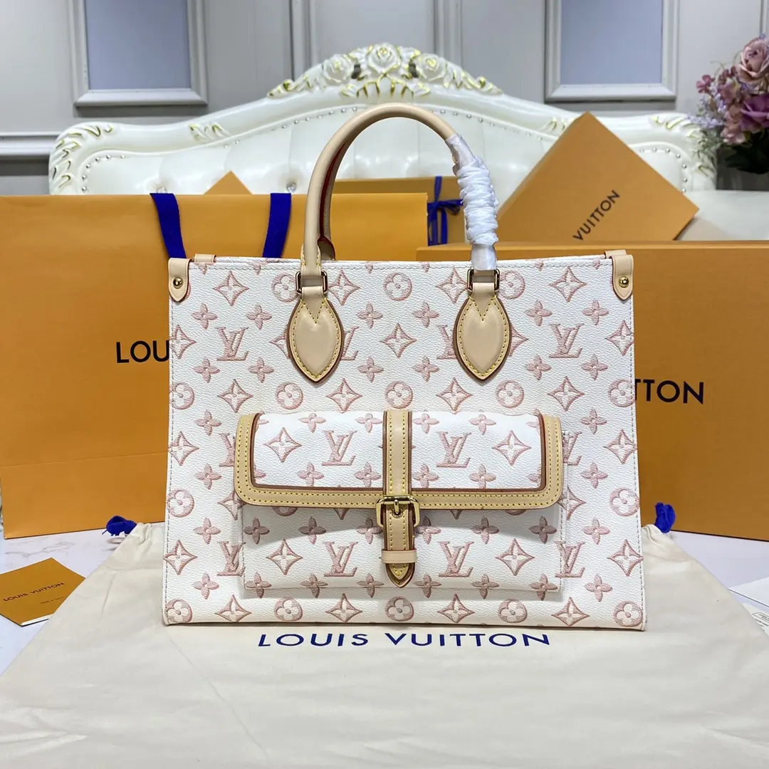 Monogram Coated OnTheGo MM Tote Bag-White M46154-White