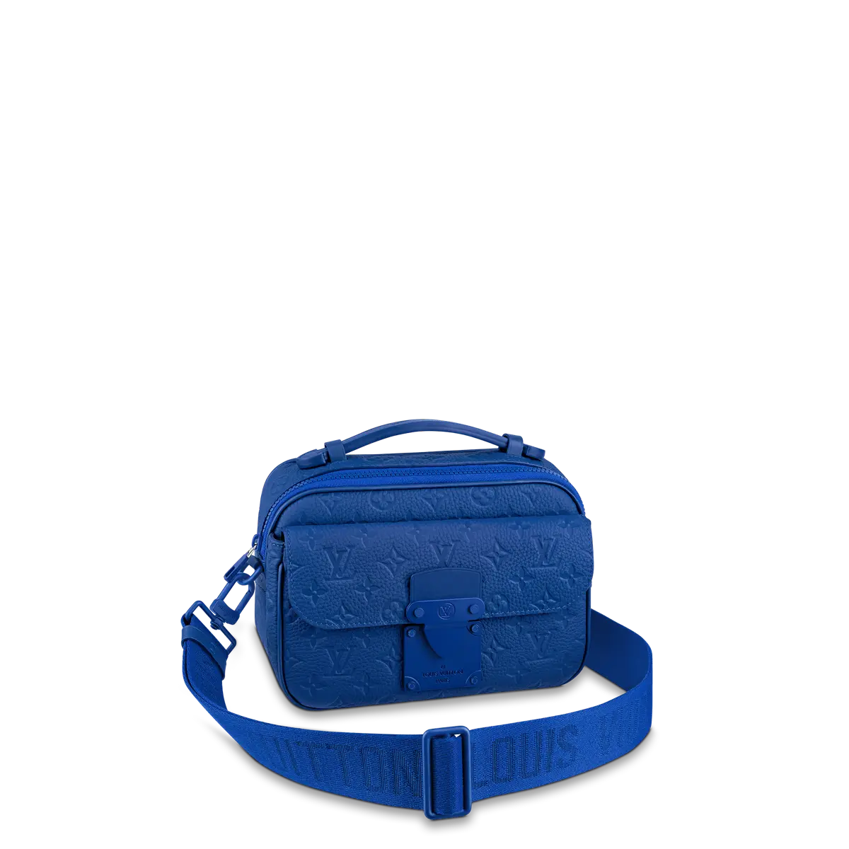 Monogram Embossed Taurillon Leather S Lock Messenger-Blue M58488