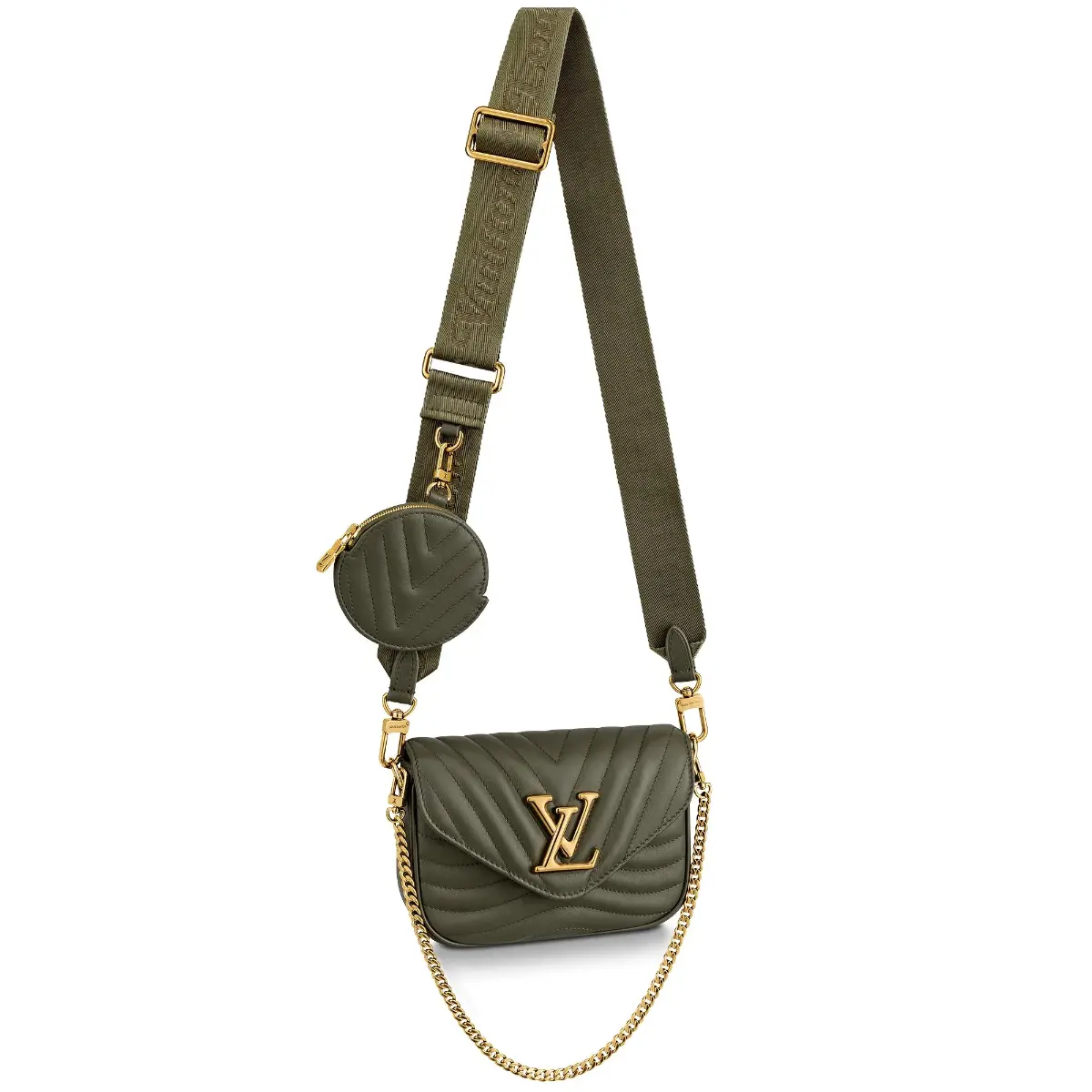 New Wave Multi-Pochette Crossbody Handbag-Khaki Green M56471