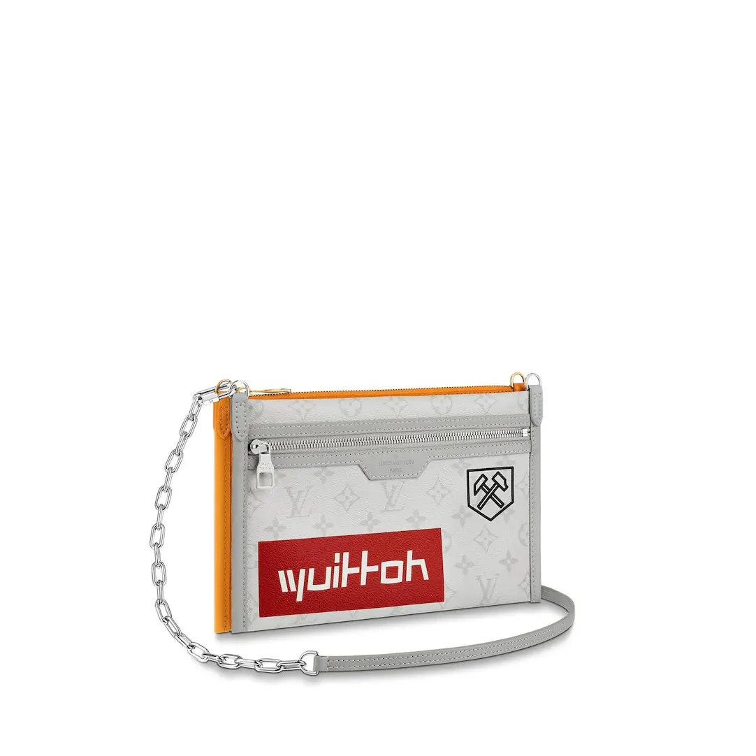 Ocher Monogram Denim Flat Messenger Bag M44640