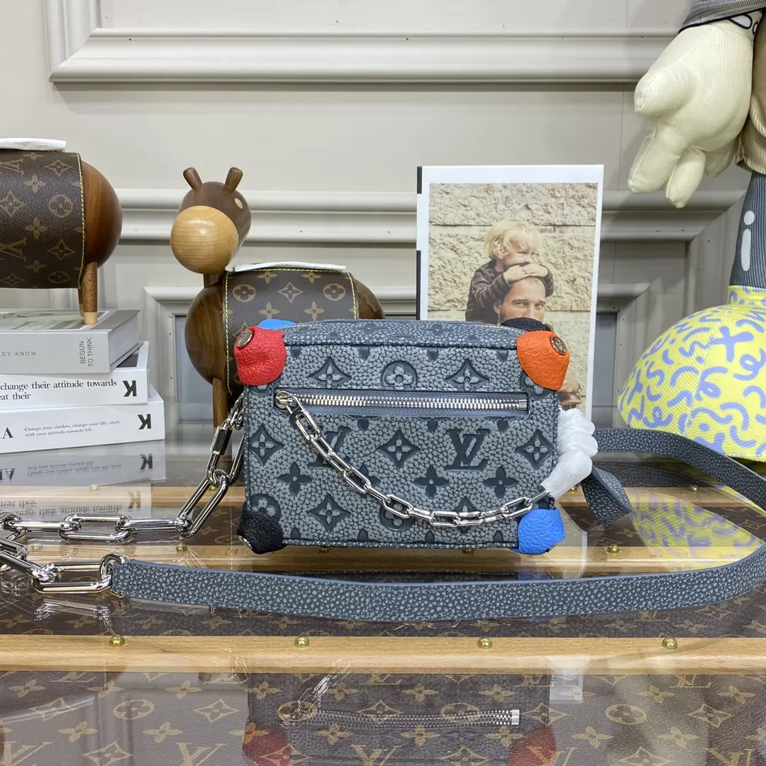 The Houses emblematic Monogram Mini Soft Trunk Bag-Gray M81606-Gray