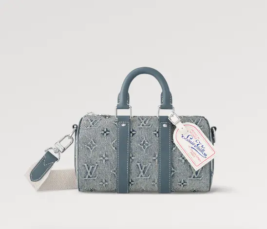 Washed Denim Keepall Bandouliere 25 Handbag M22762
