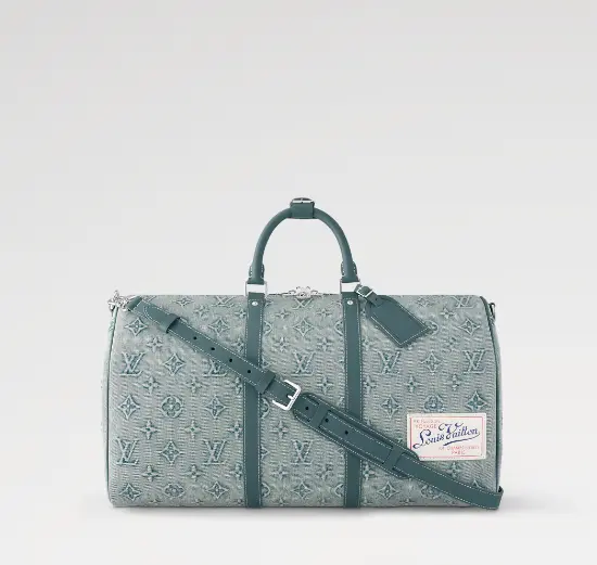 Washed Denim Keepall Bandouliere 50 Handbag M22532